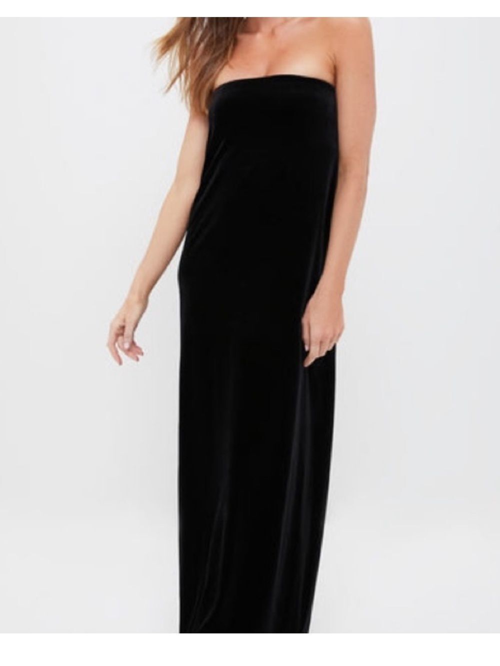 Tuckernuck Black Velvet Sonya Strapless Maxi Dress | XS | Holiday Formal
